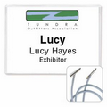 Classic Side Load Vinyl Name Tag Holder w/ Elastic Cord (4"x3")